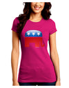 Republican Bubble Symbol Juniors Petite Crew Dark T-Shirt-T-Shirts Juniors Tops-TooLoud-Hot-Pink-Juniors Fitted Small-Davson Sales