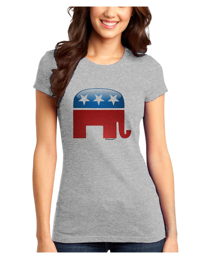 Republican Bubble Symbol Juniors Petite T-Shirt-T-Shirts Juniors Tops-TooLoud-Ash-Gray-Juniors Fitted X-Small-Davson Sales