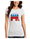 Republican Bubble Symbol Juniors Petite T-Shirt-T-Shirts Juniors Tops-TooLoud-White-Juniors Fitted X-Small-Davson Sales