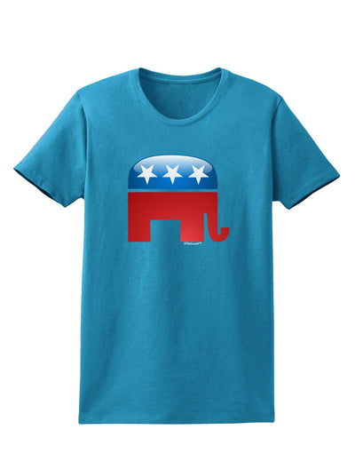 Republican Bubble Symbol Womens Dark T-Shirt-TooLoud-Turquoise-X-Small-Davson Sales