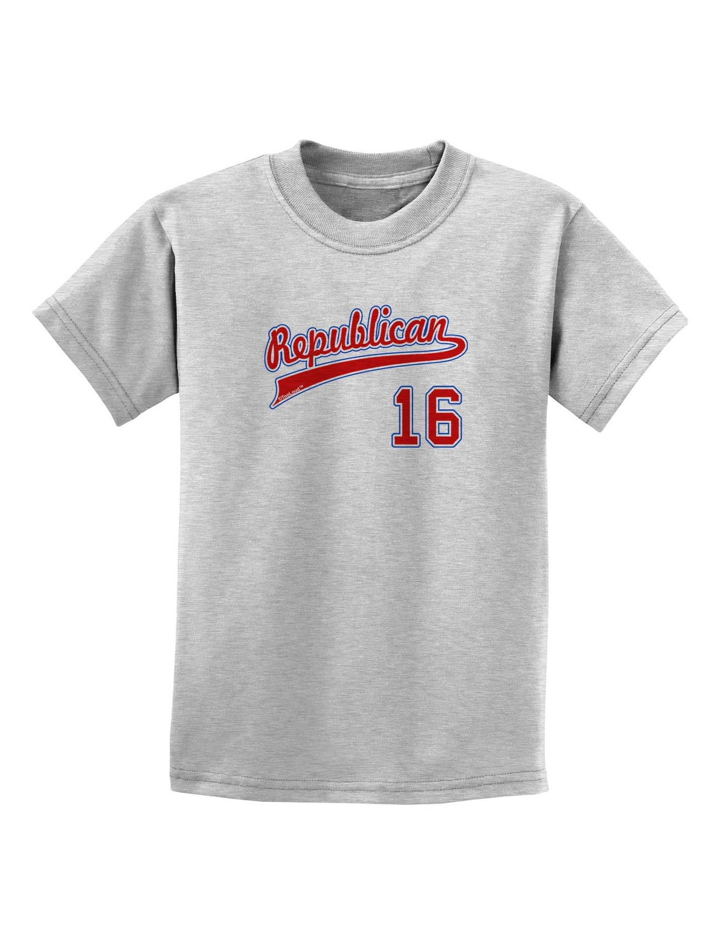 Republican Jersey 16 Childrens T-Shirt-Childrens T-Shirt-TooLoud-AshGray-X-Small-Davson Sales