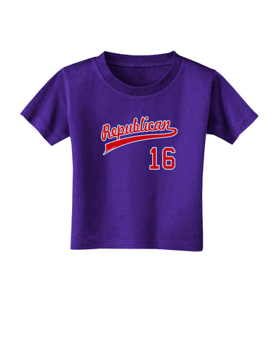 Republican Jersey 16 Toddler T-Shirt Dark-Toddler T-Shirt-TooLoud-Purple-2T-Davson Sales