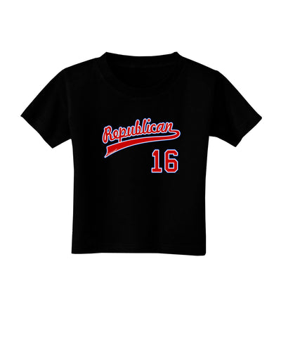 Republican Jersey 16 Toddler T-Shirt Dark-Toddler T-Shirt-TooLoud-Black-2T-Davson Sales