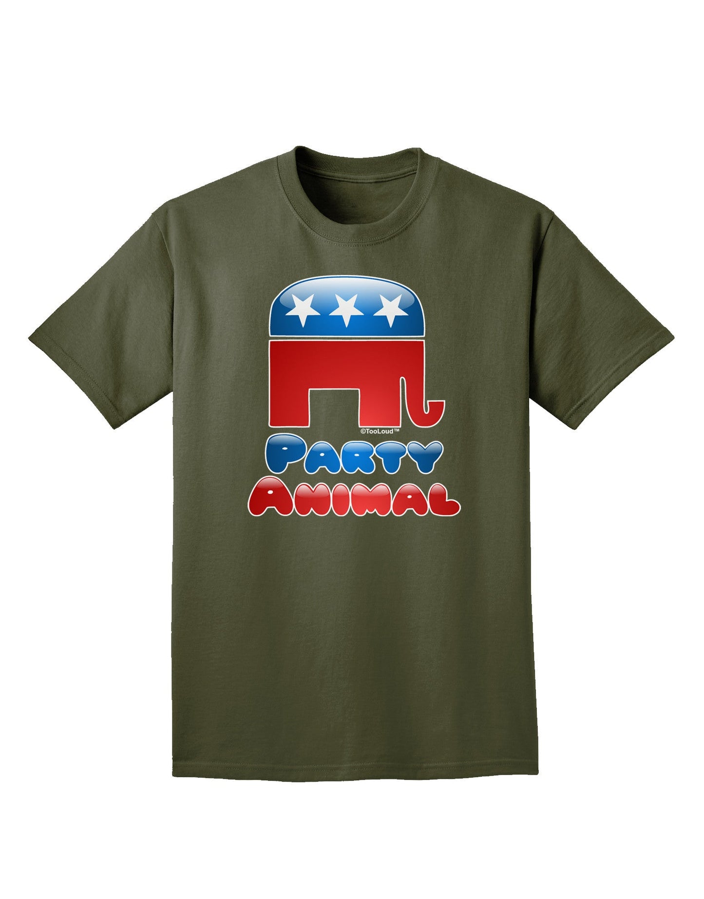 Republican Party Animal Adult Dark T-Shirt-Mens T-Shirt-TooLoud-Military-Green-Small-Davson Sales