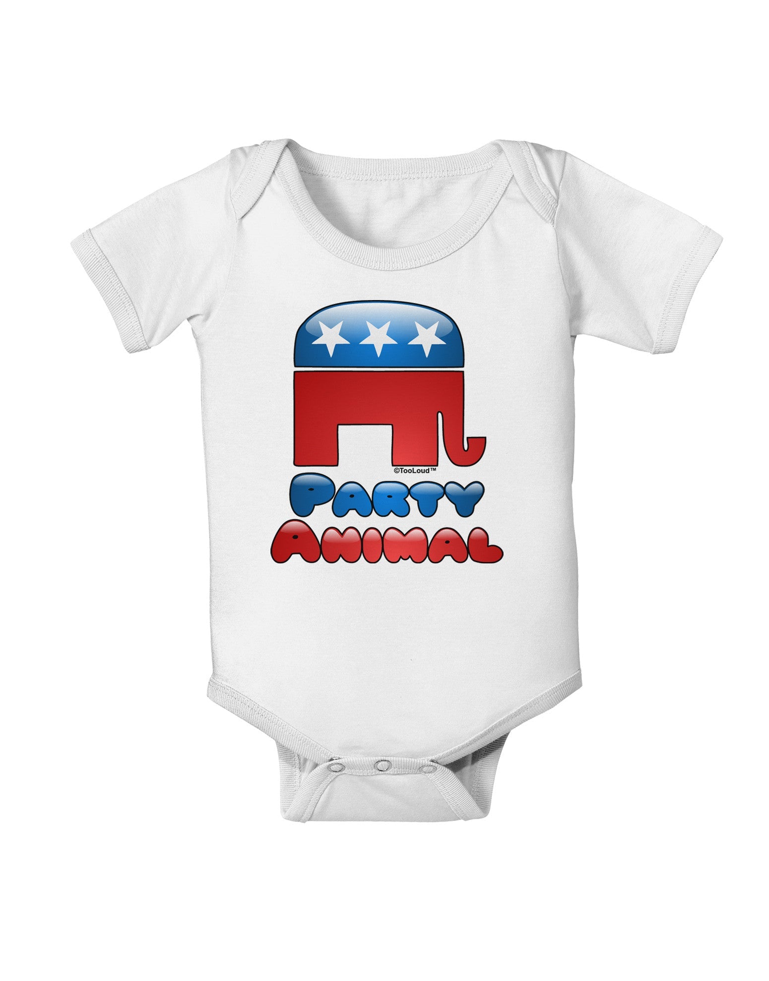 Republican Party Animal Baby Romper Bodysuit-Baby Romper-TooLoud-White-06-Months-Davson Sales