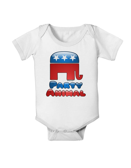 Republican Party Animal Baby Romper Bodysuit-Baby Romper-TooLoud-White-06-Months-Davson Sales