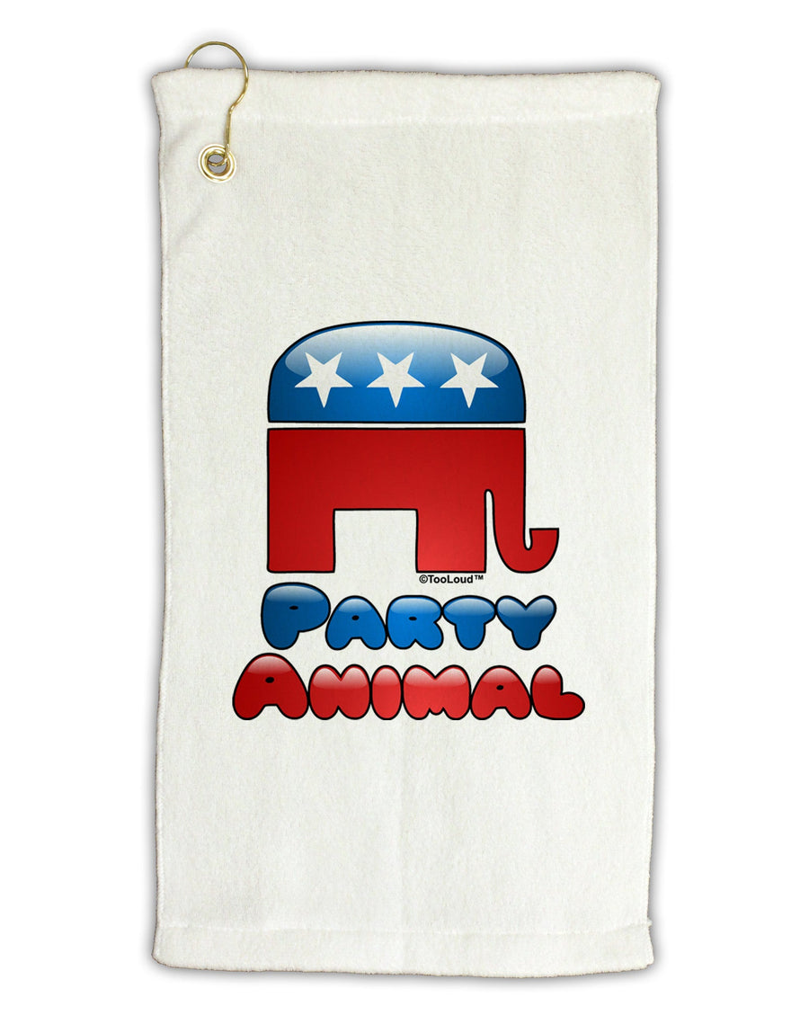 Republican Party Animal Micro Terry Gromet Golf Towel 11&#x22;x19-Golf Towel-TooLoud-White-Davson Sales