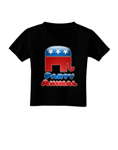 Republican Party Animal Toddler T-Shirt Dark-Toddler T-Shirt-TooLoud-Black-2T-Davson Sales