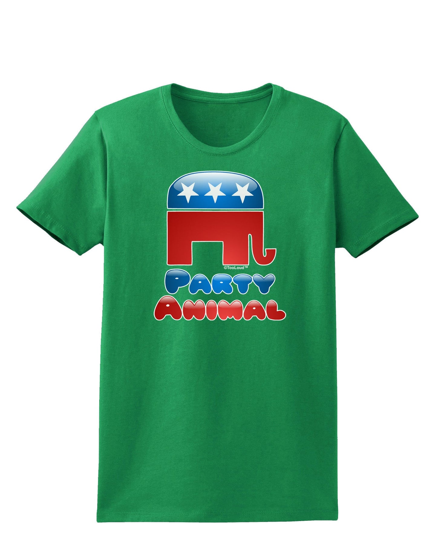 Republican Party Animal Womens Dark T-Shirt-TooLoud-Kelly-Green-X-Small-Davson Sales