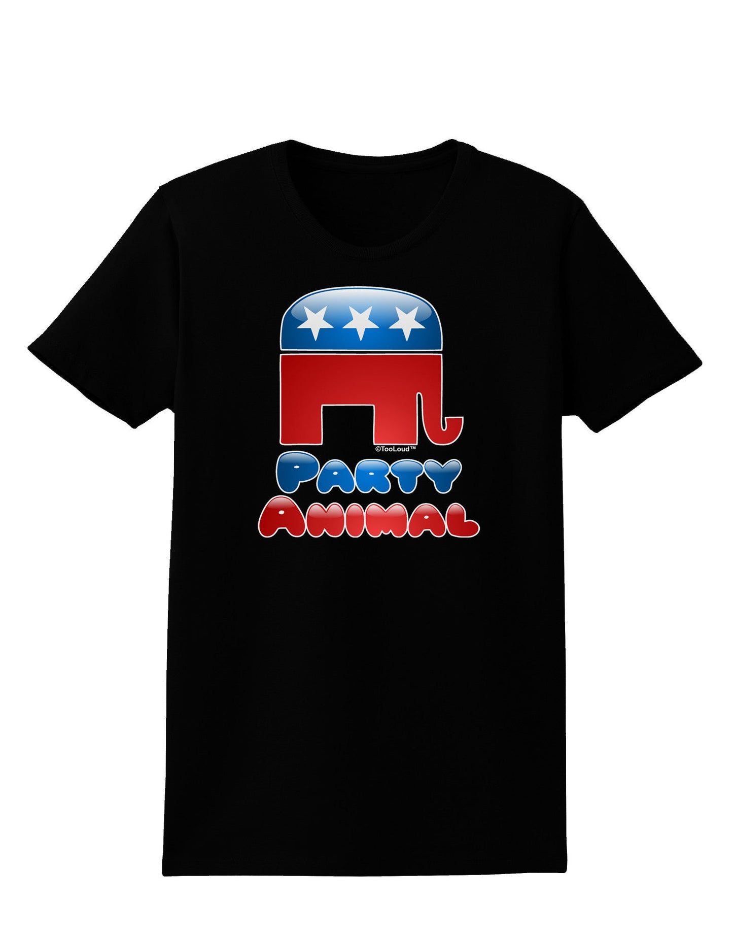 Republican Party Animal Womens Dark T-Shirt-TooLoud-Black-X-Small-Davson Sales