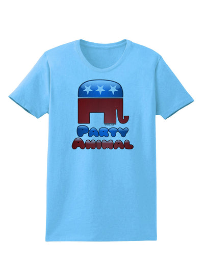 Republican Party Animal Womens T-Shirt-Womens T-Shirt-TooLoud-Aquatic-Blue-X-Small-Davson Sales