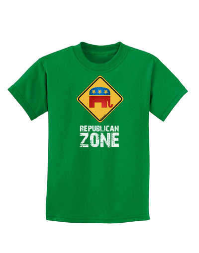 Republican Zone Childrens Dark T-Shirt-Childrens T-Shirt-TooLoud-Kelly-Green-X-Small-Davson Sales