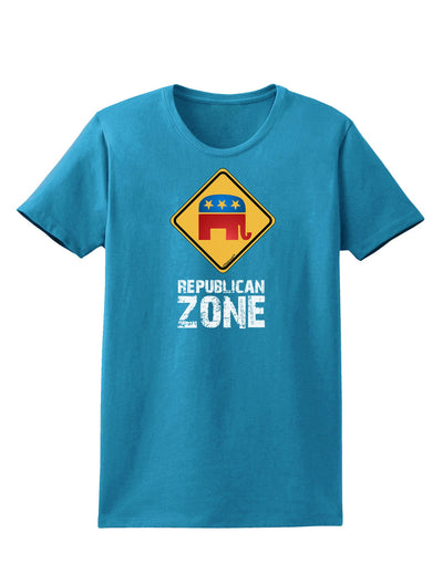 Republican Zone Womens Dark T-Shirt-TooLoud-Turquoise-X-Small-Davson Sales