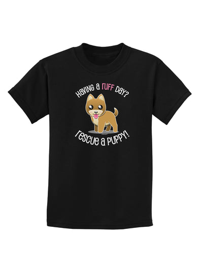 Rescue A Puppy Childrens Dark T-Shirt-Childrens T-Shirt-TooLoud-Black-X-Small-Davson Sales