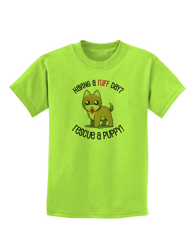 Rescue A Puppy Childrens T-Shirt-Childrens T-Shirt-TooLoud-Lime-Green-X-Small-Davson Sales