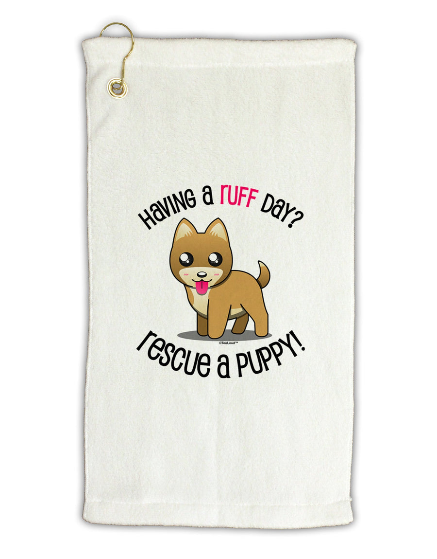 Rescue A Puppy Micro Terry Gromet Golf Towel 16 x 25 inch-Golf Towel-TooLoud-White-Davson Sales