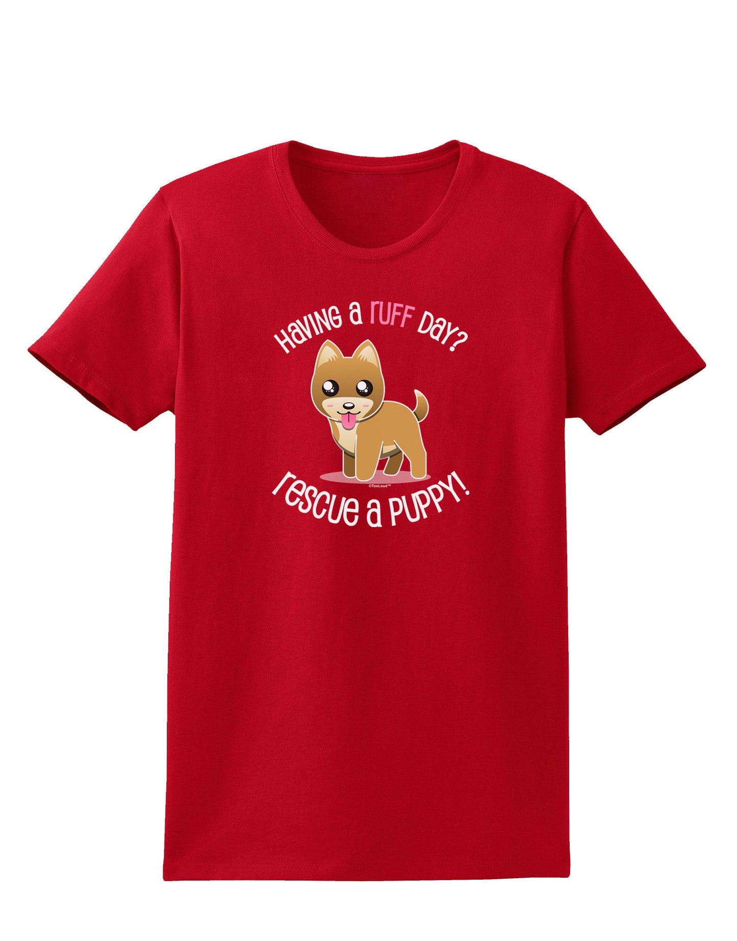Rescue A Puppy Womens Dark T-Shirt-TooLoud-Red-X-Small-Davson Sales