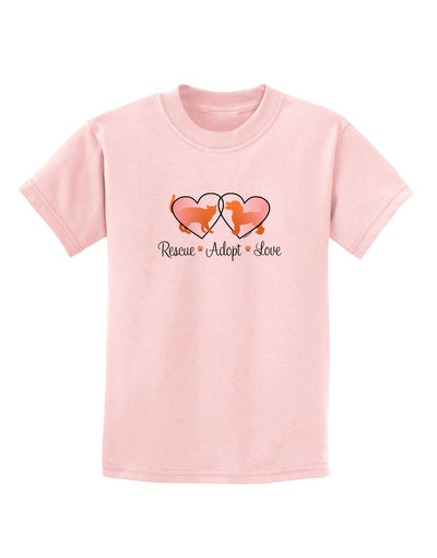 Rescue Adopt Love Childrens T-Shirt-Childrens T-Shirt-TooLoud-PalePink-X-Small-Davson Sales