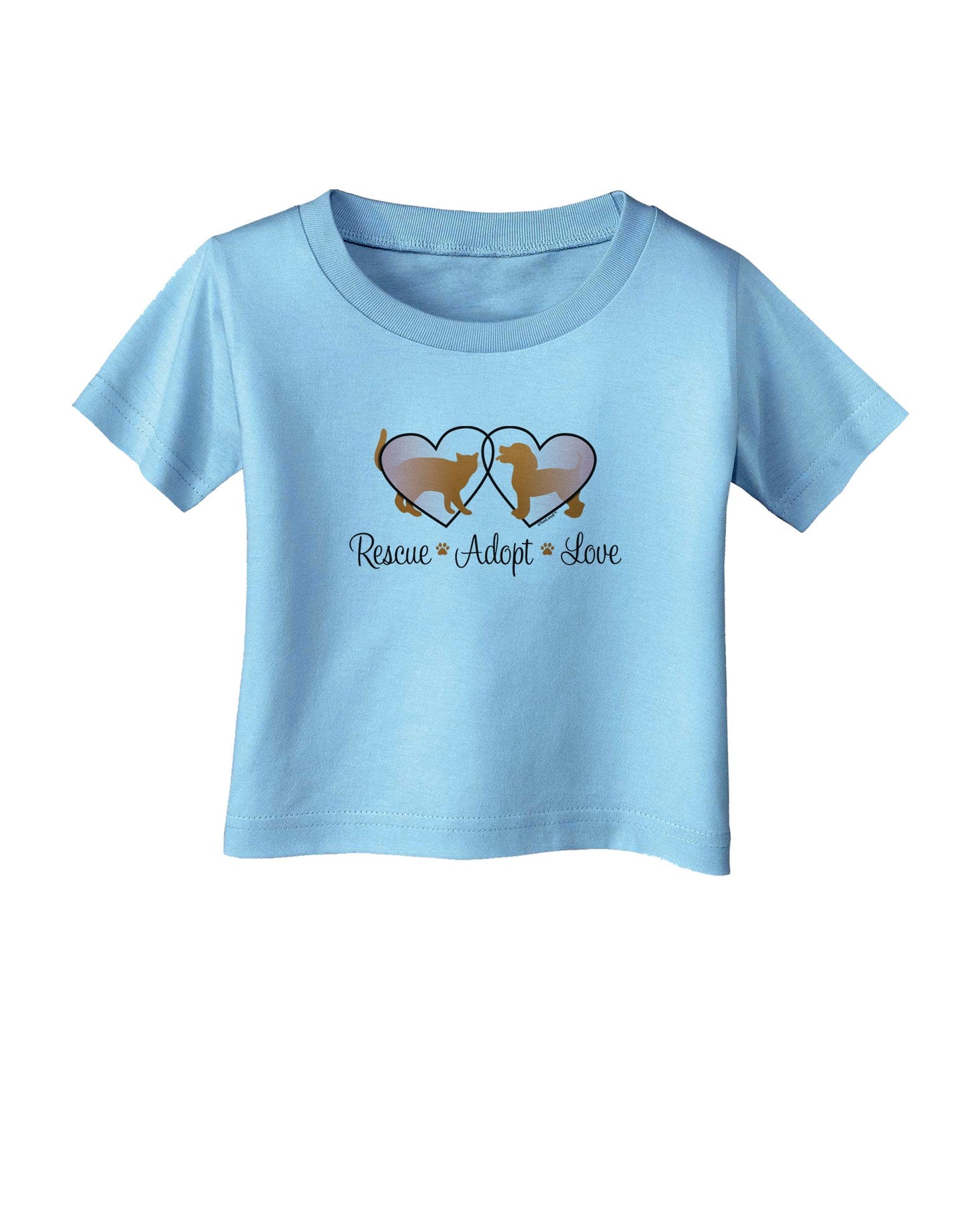 Rescue Adopt Love Infant T-Shirt-Infant T-Shirt-TooLoud-Aquatic-Blue-06-Months-Davson Sales