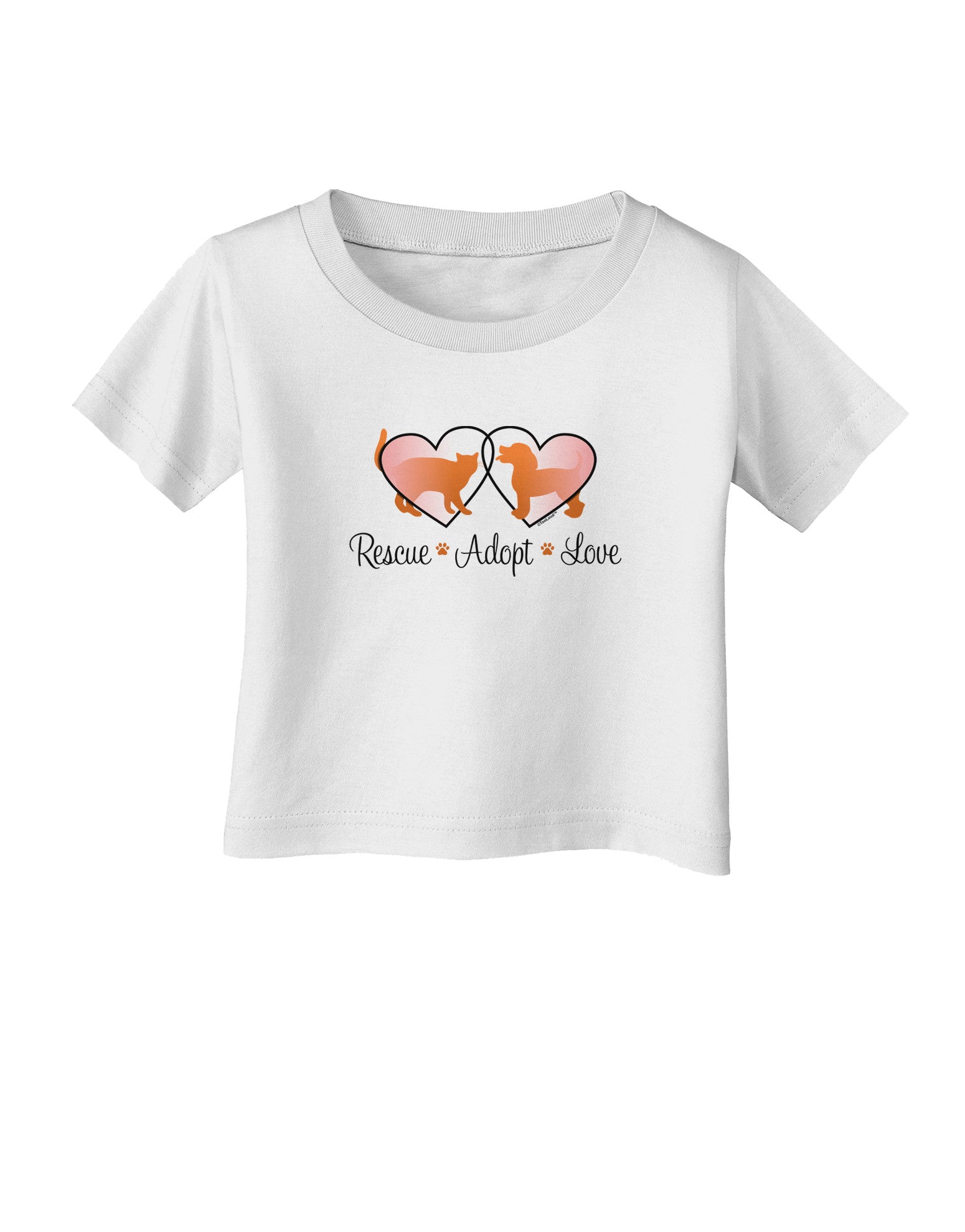 Rescue Adopt Love Infant T-Shirt-Infant T-Shirt-TooLoud-White-06-Months-Davson Sales