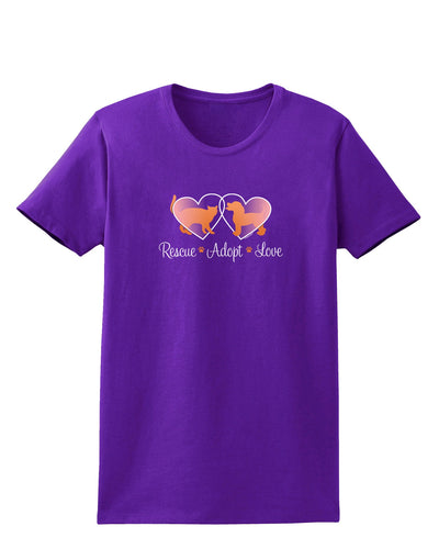 Rescue Adopt Love Womens Dark T-Shirt-TooLoud-Purple-X-Small-Davson Sales