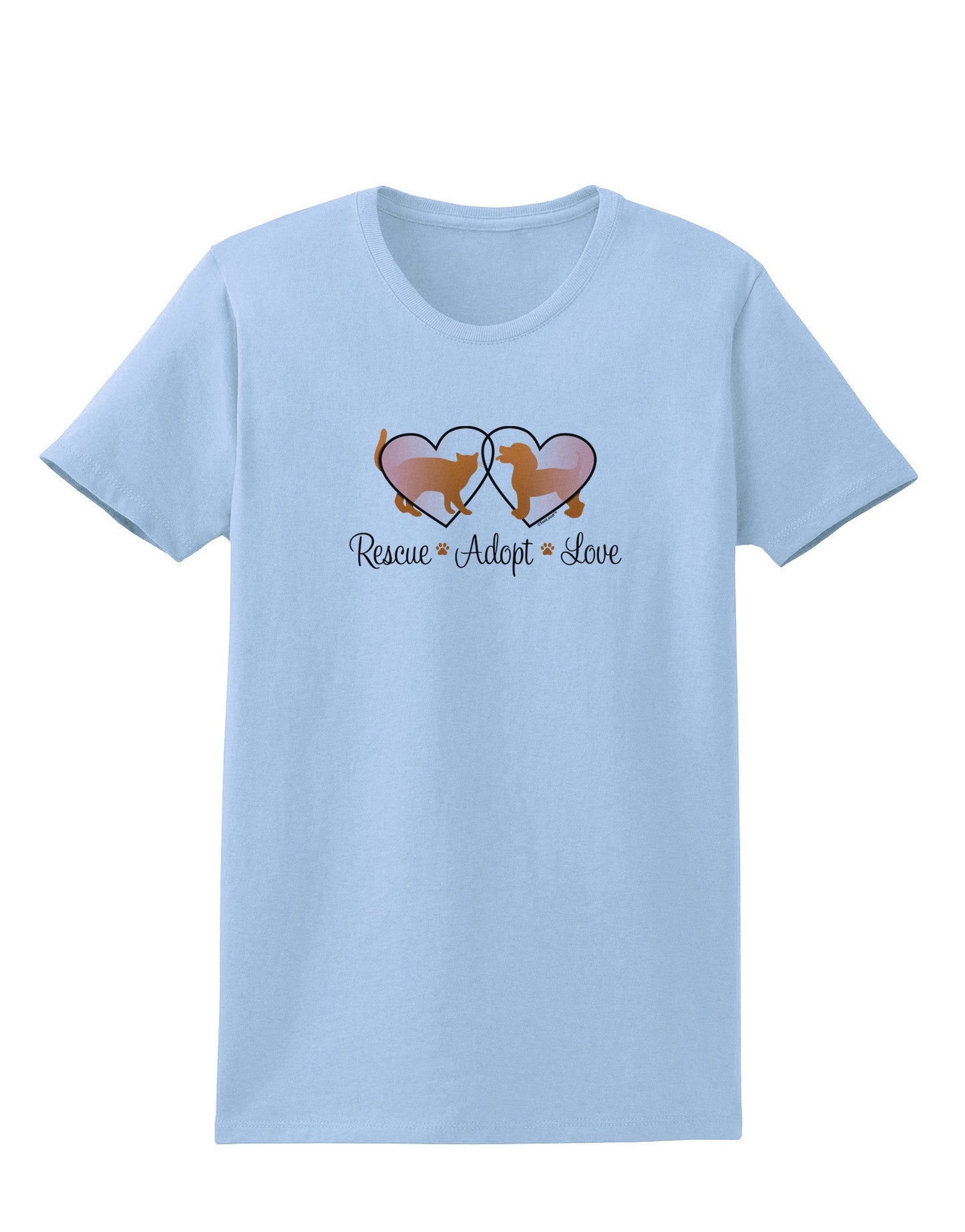 Rescue Adopt Love Womens T-Shirt-Womens T-Shirt-TooLoud-Light-Blue-X-Small-Davson Sales