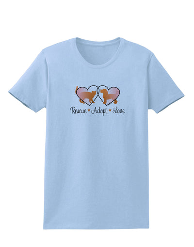 Rescue Adopt Love Womens T-Shirt-Womens T-Shirt-TooLoud-Light-Blue-X-Small-Davson Sales