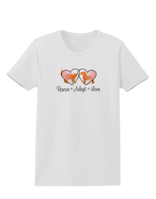 Rescue Adopt Love Womens T-Shirt-Womens T-Shirt-TooLoud-White-X-Small-Davson Sales