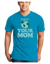 Respect Your Mom - Mother Earth Design - Color Adult Dark V-Neck T-Shirt-TooLoud-Turquoise-Small-Davson Sales