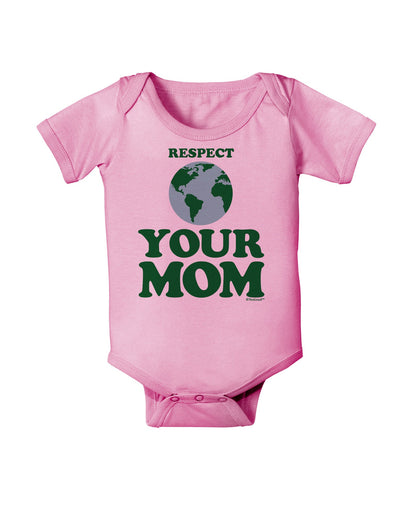 Respect Your Mom - Mother Earth Design - Color Baby Romper Bodysuit-Baby Romper-TooLoud-Light-Pink-06-Months-Davson Sales