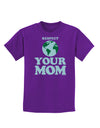 Respect Your Mom - Mother Earth Design - Color Childrens Dark T-Shirt-Childrens T-Shirt-TooLoud-Purple-X-Small-Davson Sales