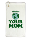 Respect Your Mom - Mother Earth Design - Color Micro Terry Gromet Golf Towel 16 x 25 inch-Golf Towel-TooLoud-White-Davson Sales