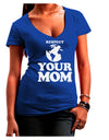 Respect Your Mom - Mother Earth Design Juniors V-Neck Dark T-Shirt-Womens V-Neck T-Shirts-TooLoud-Royal-Blue-Juniors Fitted Small-Davson Sales