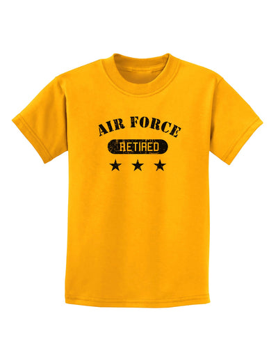 Retired Air Force Childrens T-Shirt-Childrens T-Shirt-TooLoud-Gold-X-Small-Davson Sales