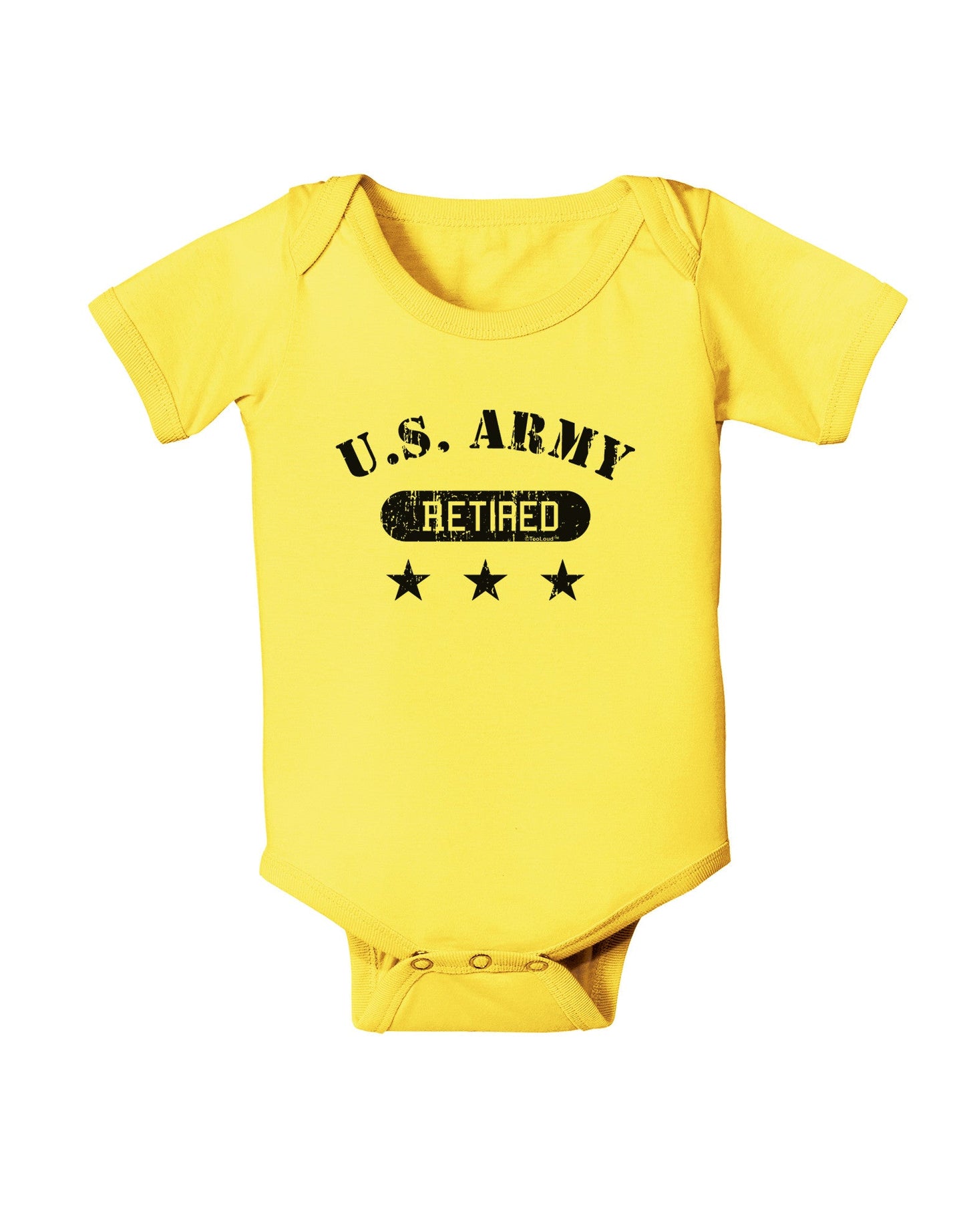 Retired Army Baby Romper Bodysuit-Baby Romper-TooLoud-Yellow-06-Months-Davson Sales