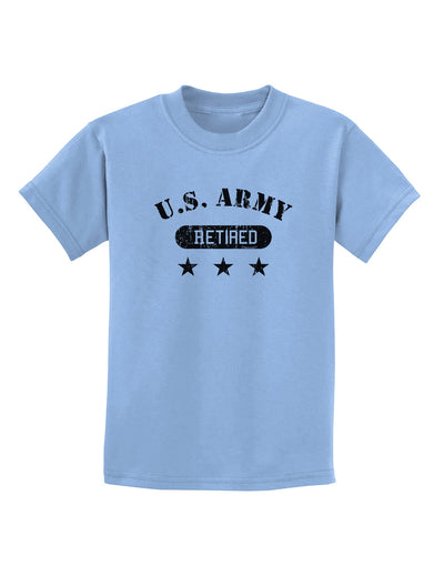 Retired Army Childrens T-Shirt-Childrens T-Shirt-TooLoud-Light-Blue-X-Small-Davson Sales