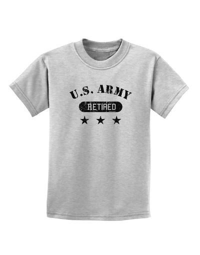 Retired Army Childrens T-Shirt-Childrens T-Shirt-TooLoud-AshGray-X-Small-Davson Sales