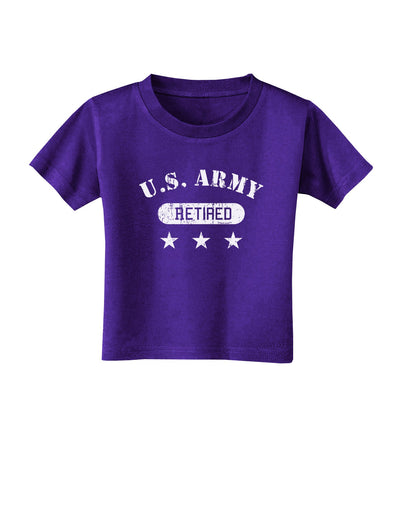 Retired Army Toddler T-Shirt Dark-Toddler T-Shirt-TooLoud-Purple-2T-Davson Sales