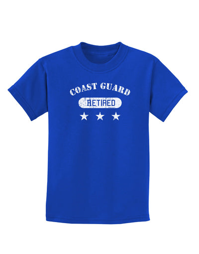 Retired Coast Guard Childrens Dark T-Shirt-Childrens T-Shirt-TooLoud-Royal-Blue-X-Small-Davson Sales