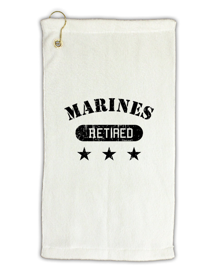 Retired Marines Micro Terry Gromet Golf Towel 16 x 25 inch by TooLoud-Golf Towel-TooLoud-White-Davson Sales