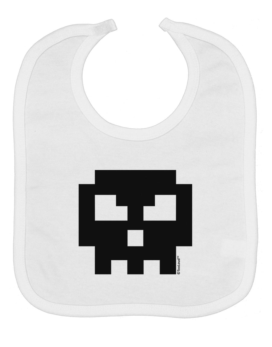 Retro 8-Bit Skull Baby Bib