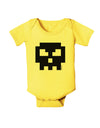 Retro 8-Bit Skull Baby Romper Bodysuit-Baby Romper-TooLoud-Yellow-06-Months-Davson Sales