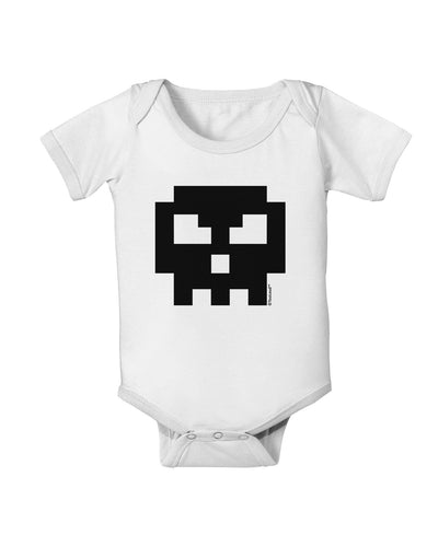 Retro 8-Bit Skull Baby Romper Bodysuit-Baby Romper-TooLoud-White-06-Months-Davson Sales