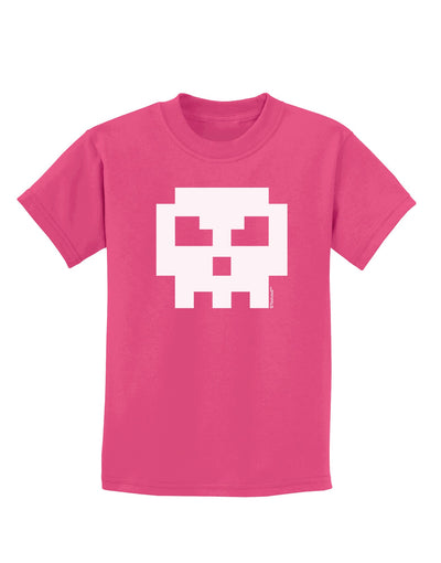 Retro 8-Bit Skull Childrens Dark T-Shirt-Childrens T-Shirt-TooLoud-Sangria-X-Small-Davson Sales