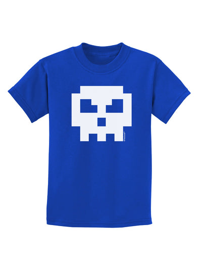 Retro 8-Bit Skull Childrens Dark T-Shirt-Childrens T-Shirt-TooLoud-Royal-Blue-X-Small-Davson Sales