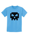 Retro 8-Bit Skull Childrens T-Shirt-Childrens T-Shirt-TooLoud-Aquatic-Blue-X-Small-Davson Sales