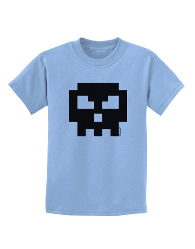 Retro 8-Bit Skull Childrens T-Shirt-Childrens T-Shirt-TooLoud-Light-Blue-X-Small-Davson Sales