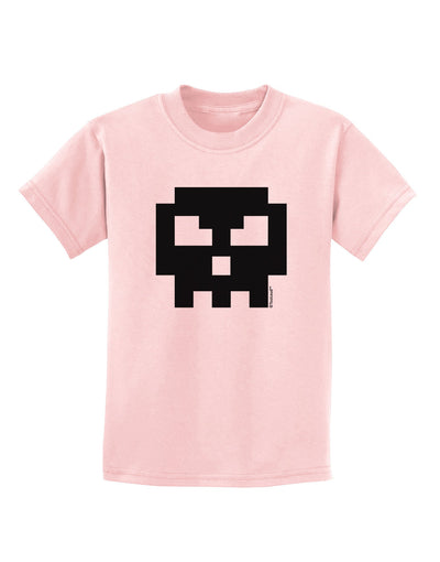 Retro 8-Bit Skull Childrens T-Shirt-Childrens T-Shirt-TooLoud-PalePink-X-Small-Davson Sales