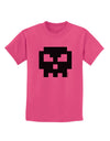 Retro 8-Bit Skull Childrens T-Shirt-Childrens T-Shirt-TooLoud-Sangria-X-Small-Davson Sales