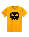 Retro 8-Bit Skull Childrens T-Shirt-Childrens T-Shirt-TooLoud-Gold-X-Small-Davson Sales